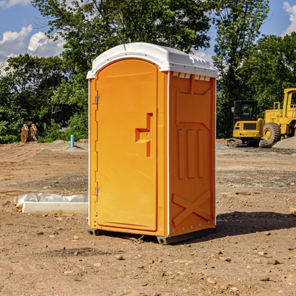 how often are the portable restrooms cleaned and serviced during a rental period in Cardinal Virginia